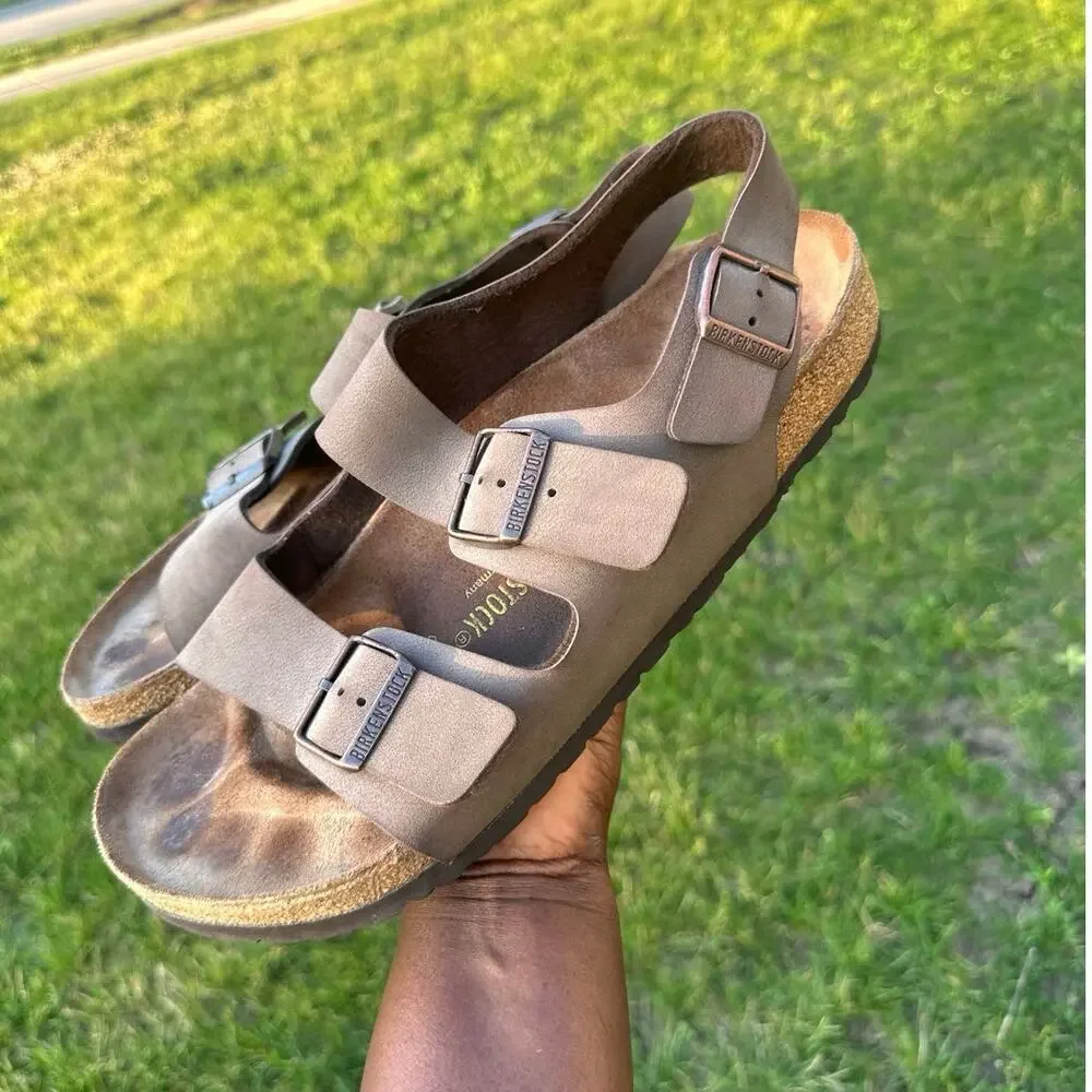 Birkenstock Milano Men’s Leather‎ Sandals Size 45 US M12  Mocha